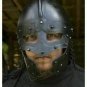 Black ~ Medieval Larp Raven Black Helmet Knight Viking Helmet With Chainmail