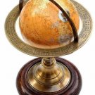 11" Antique Brass Globe World Map Nautical Desk Decor Astrolabe Armillary Spher