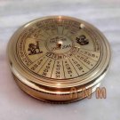 Antique Nautical Brass Calendar Poem Compass 3 inch Vintage gift