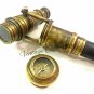 Antique Victorian Solid Brass Wooden Cane Spy Telescope & Compass Walking stick