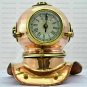 Nautical Brass & Copper Antique CLOCK Diving Divers Helmet Home Decorative