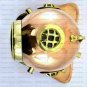 Nautical Brass & Copper Antique CLOCK Diving Divers Helmet Home Decorative