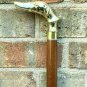 Brass Dog Head Handle Style Vintage Walking Stick Wooden Antique Foldable Cane
