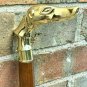 Brass Dog Head Handle Style Vintage Walking Stick Wooden Antique Foldable Cane