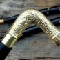 Victorian Brass Designer Handle Walking Cane Stick Vintage Wooden Canes