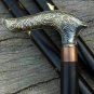 Vintage Brass Handle Antique Style Wooden Walking Stick Vintage Cane 36"