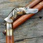 ANTIQUE DOG DESIGNER SOLID BRASS HANDLE VICTORIAN WOODEN WALKING STICK CANE GIFT