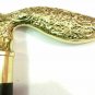 Vintage Walking Stick Handle Cane Wooden Brass Victorian Antique Head St