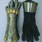 Antique vintage gauntlet steel armor arm gloves leather strips for Halloween