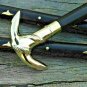 Vintage Walking Stick Solid Brass Ship Anchor Head Handle Wooden Walking Stick