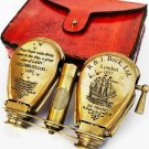 Vintage Brass Binocular Antique Folding Monoculor Nautical Telescope Spyglass