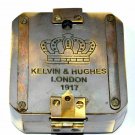 SOLID BRASS KELVIN & HUGHES 1917 BRUNTON COMPASS ANTIQUE COMPASS VINTAGE GIFT