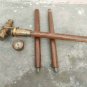 Wooden Walking Stick Cane, Brass Telescope Compass Handle On Top Walking Stick,