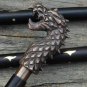 Antique Dragon head Handle Vintage Style Wooden Walking Stick Designer Cane Gift