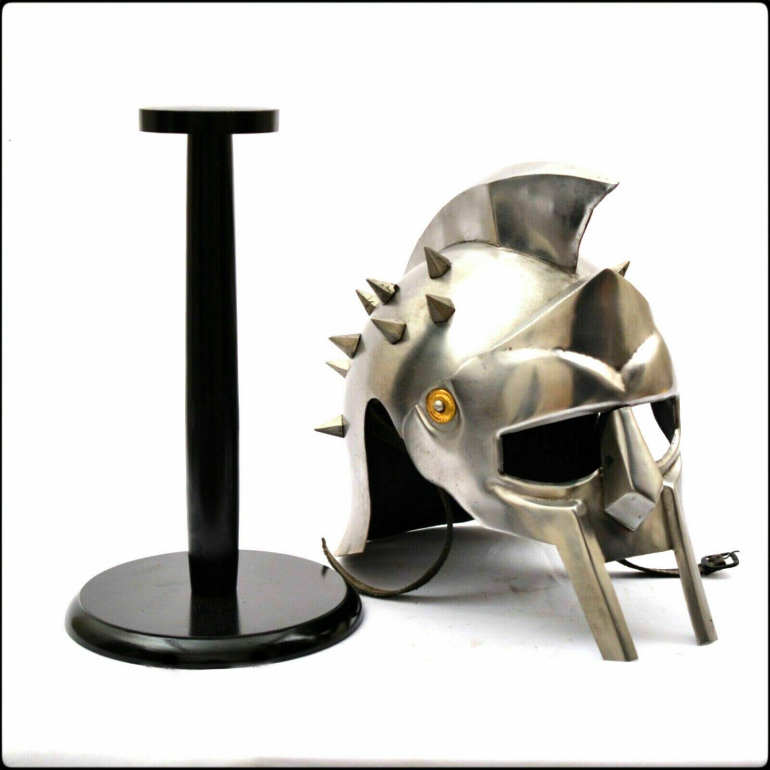 Gladiator Armour Helmet Viking Mask Spectacle Roman Medieval Helmets With Stand