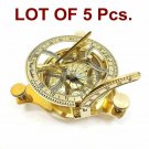 Lot Of 5 Nautical Brass West London Sundial Compass Marine Working Compass Gift