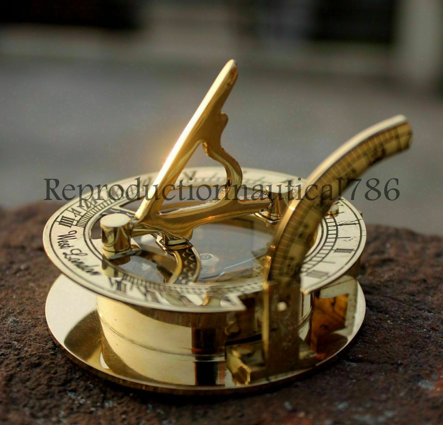 Handmade Brass Compass Vintage Nautical West London Sundial Working Compass Gift