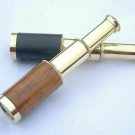 Brass 6Inch Mini Telescope Set Of 2 Piece LEATHER & WOOD Antique Gift