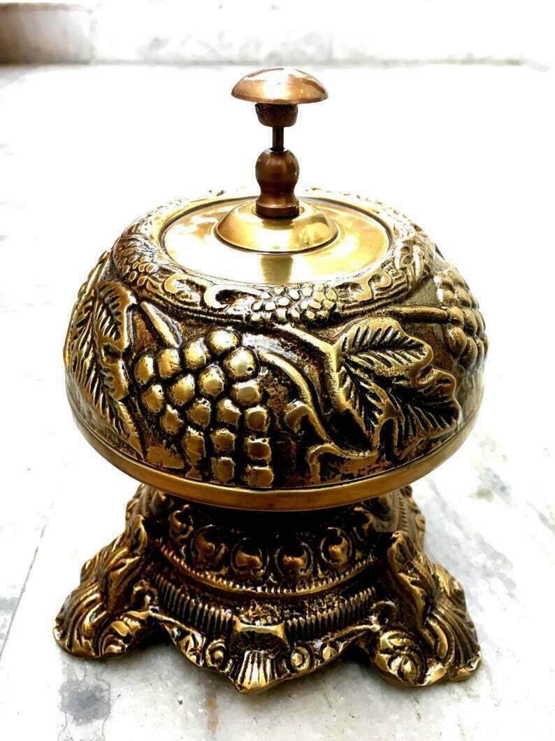 Antique Designer Handmade Desk Table Calling Bell Vintage Style Beautiful Bell