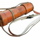 ANTIQUE BRASS TELESCOPE MARINE NAUTICAL LEATHER PIRATE SPYGLASS VINTAGE SCOPE