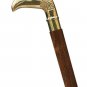 Brass Eagle Handle Wooden Walking Stick Cane In 3 Folds