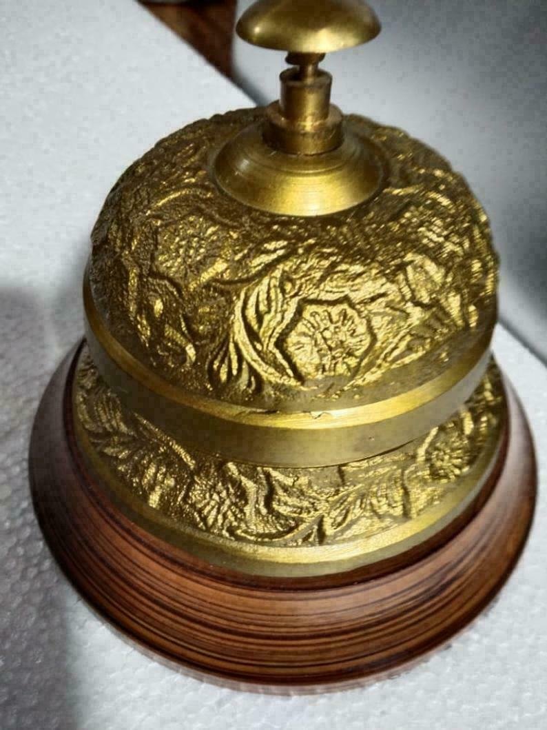 Solid Brass Antique Design Desk Bell Front Counter Office Call Bell