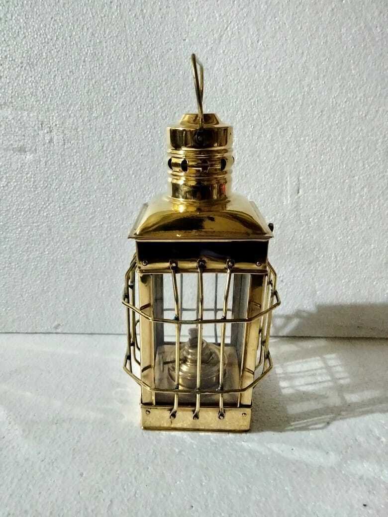 Nautical Brass & Copper Polished Anchor Lantern Hanging Lamp Home Decorative