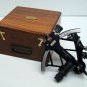 Vintage tamaya nautical sextant with wooden box maritime navigational instrument