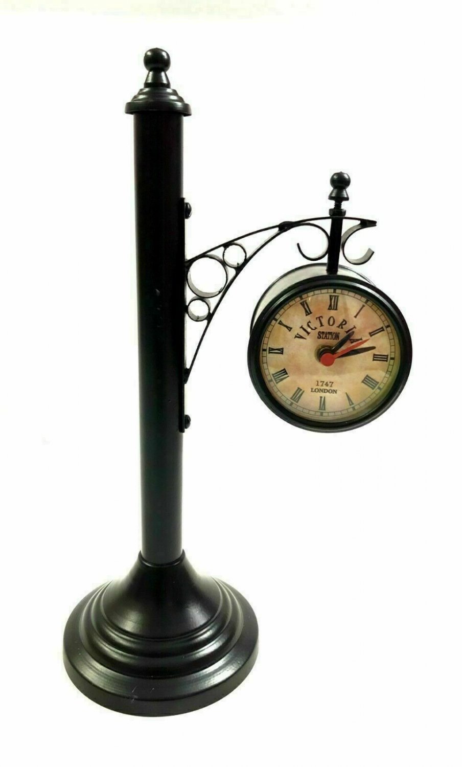 Antique double sided victorian station clock nautical maritime table decor watch