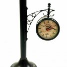 Antique double sided victorian station clock nautical maritime table decor watch