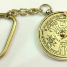 Brass Vintage Nautical 50 Years Perpetual Calendar Keychain Brass Key Ring