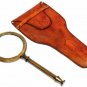 Solid Brass Magnifying Glass With Leather Case Nautical Small Reading Magnifier