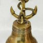 Antique Brass Anchor Ship Bell Nautical Rope Lanyard Pull Maritime Wall Decor