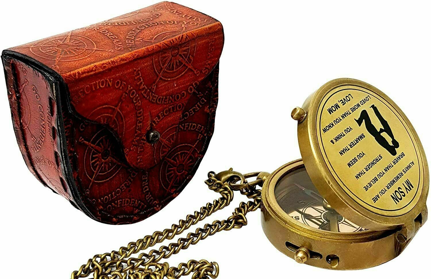 Engraved Brass Compass /Gift for Son/to My Son Gifts/Mom to Son Gift/Son