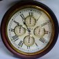 24" World Time clock Vintage Style Brass Wooden Clock Wall Decor Nautical