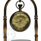 Nautical Victoria London Brass Table Desk Clock Compass Antique Vintage Look