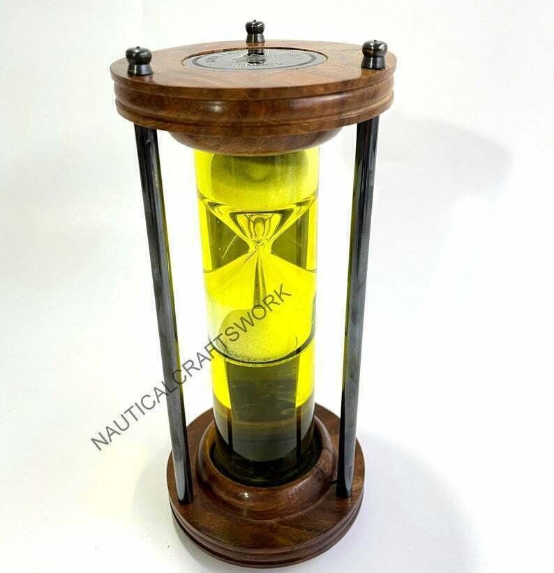 Nautical sand Clock water Timer Hour Glass Vintage Handmade Brass Friend Gift