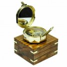 Brass Polish Nautical Brunton Compass Survey Direction Compass With Wooden Box