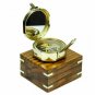 Brass Polish Nautical Brunton Compass Survey Direction Compass With Wooden Box
