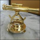 Vintage Compass Theodolite Brass Transit & 5"Alidade Telescope Survey Instrument
