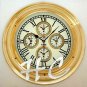 17" Polished Brass World Time Clock Nautical Ship's Wall Clock Beach House Decor