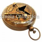 2" Brass Sundial Compass - Necklace Pendant - Old Vintage Antique Pocket Style