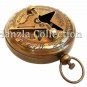 2" Brass Sundial Compass - Necklace Pendant - Old Vintage Antique Pocket Style