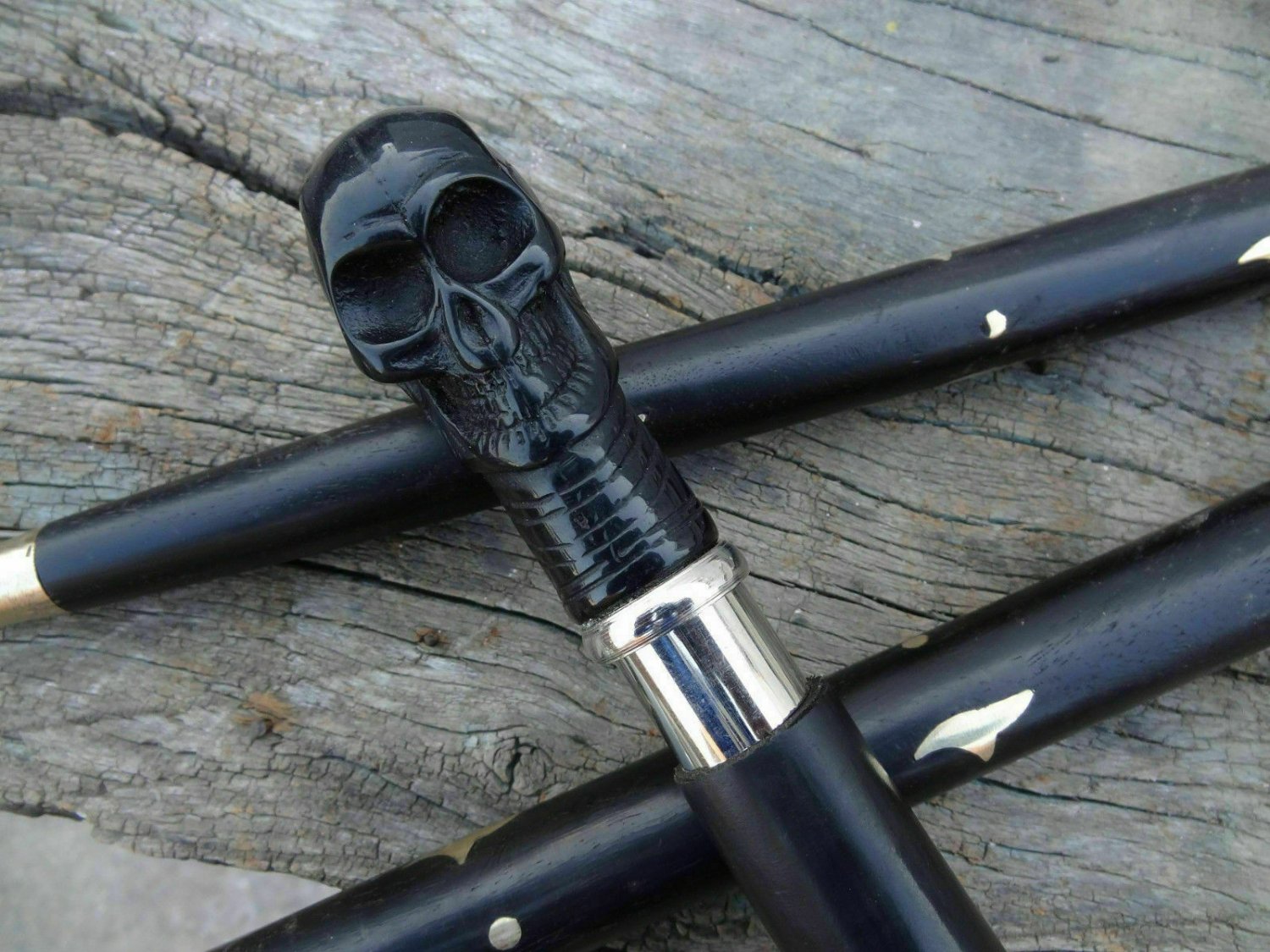 Designer Skull Handle Victorian Design Wooden Walking Cane Stick Vintage gift