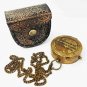 Engraved Brass Compass J. M. Barrie, Peter Pan Compass With Leather Case