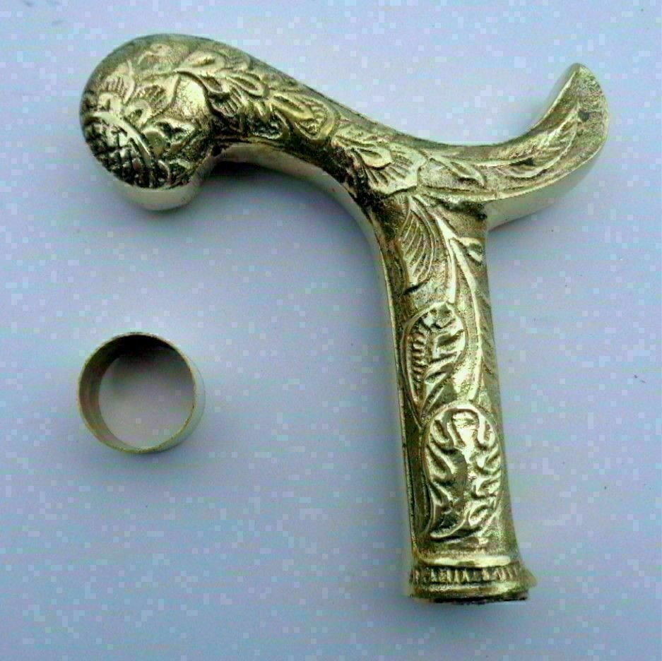 Designer Brass Derby Head Handle ONLY Victorian Wooden Walking Stick cane Gift