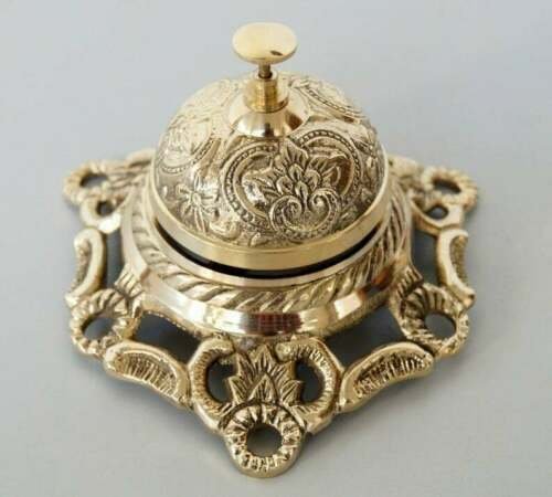 Table Decor Solid Brass Beautiful Table Bell Great Sound Call Bell School Office