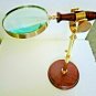 Brass Magnify Desk & Table Magnifying Glass With Wood Base newly