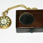 Antique vintage maritime brass pocket watch marine anchor and wooden box gift