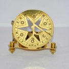 Antique vintage brass nautical maritime marine star sundial compass good gift